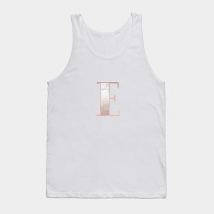 Monogram rose gold glitter marble E Tank Top